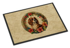 Cavalier Spaniel Christmas Flowers Doormat