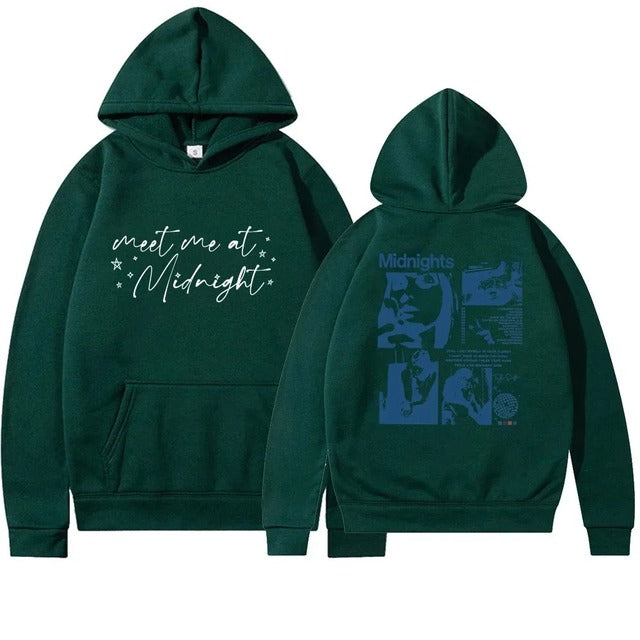 2024 Pure Cotton Midnight Hoodie with Retro Print | Streetwear