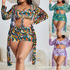 2023 Floral 3-Piece Set, Sexy Long Sleeve Swimsuit