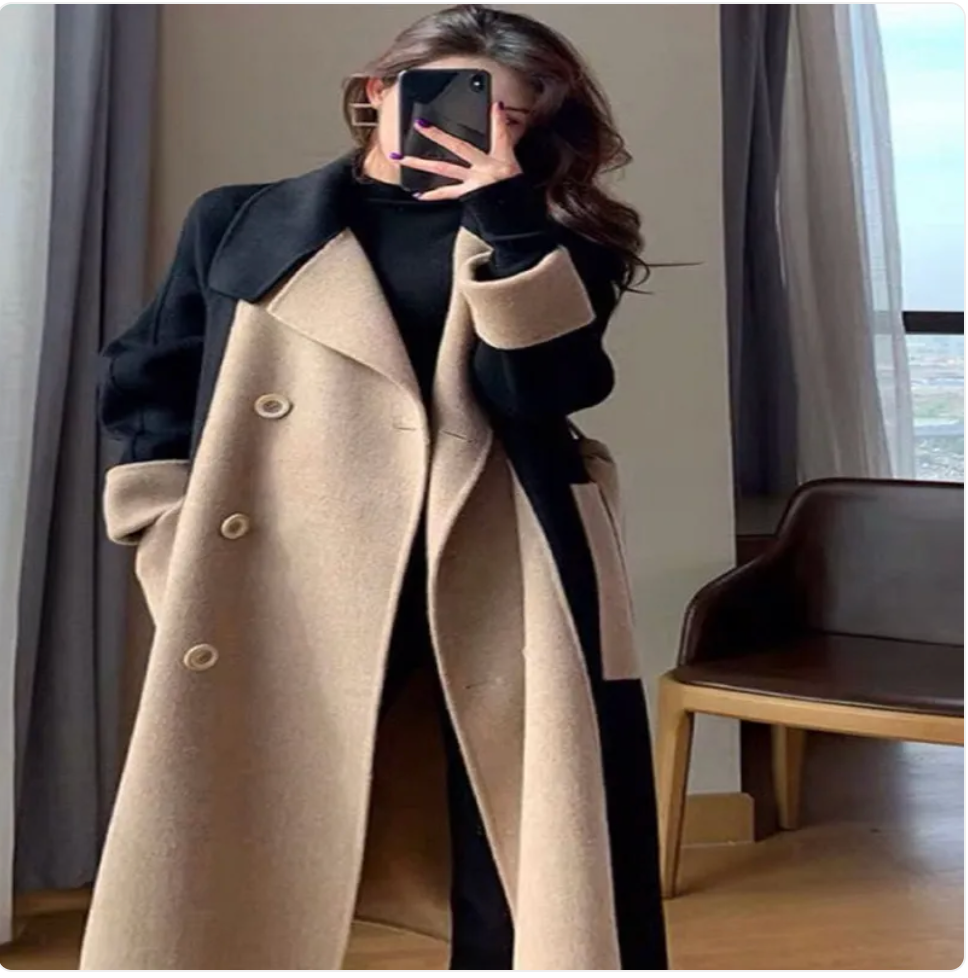 Women’s Double-Sided Fleece Wool Long Coat