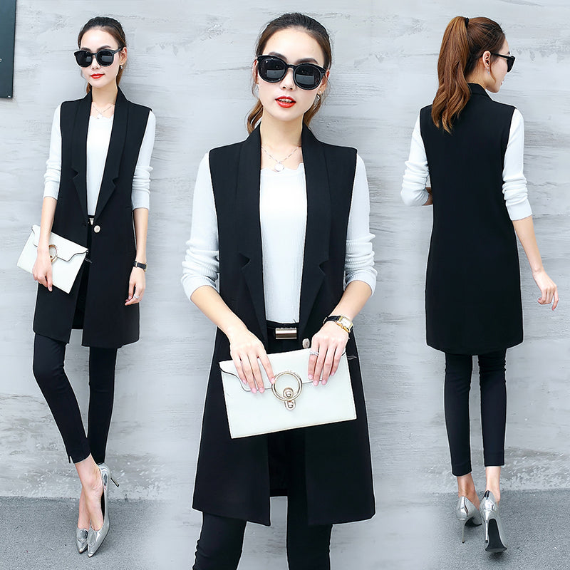 Women's Slim Sleeveless Mid-Length Fashion Coat