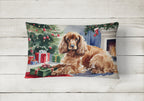 Cocker Spaniel Cozy Christmas Throw Pillow