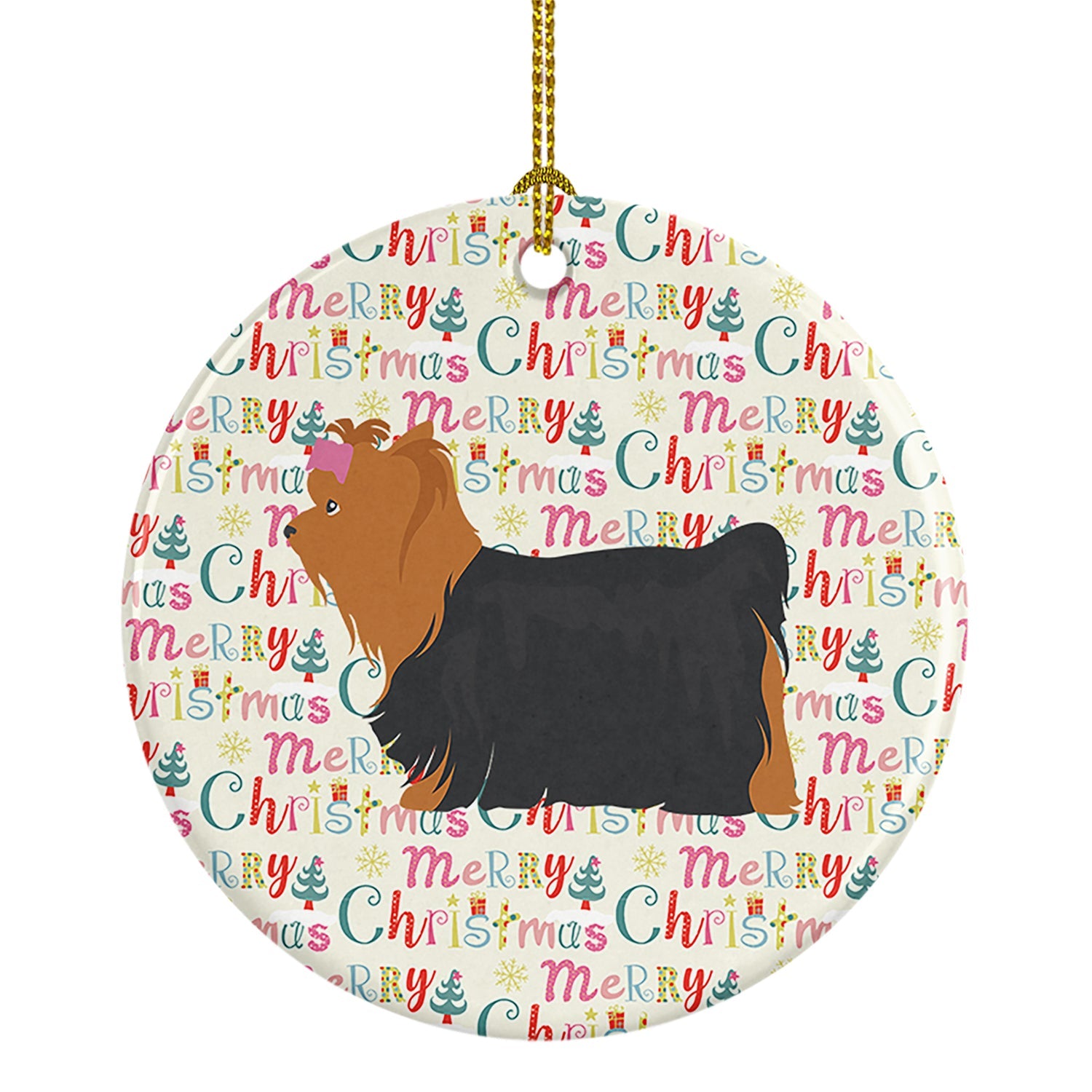 Yorkshire Terrier #1 Merry Christmas Ceramic Ornament