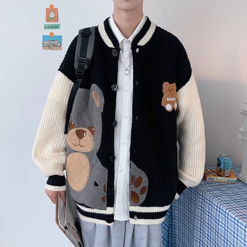 Y2K Thick Knitted Cardigan for Men and Women 2024