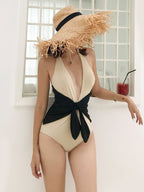 Women's Vintage One-Piece Swimsuit for Spa Vacations