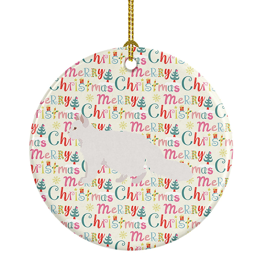 Oregon Rex #2 Cat Christmas Ceramic Ornament