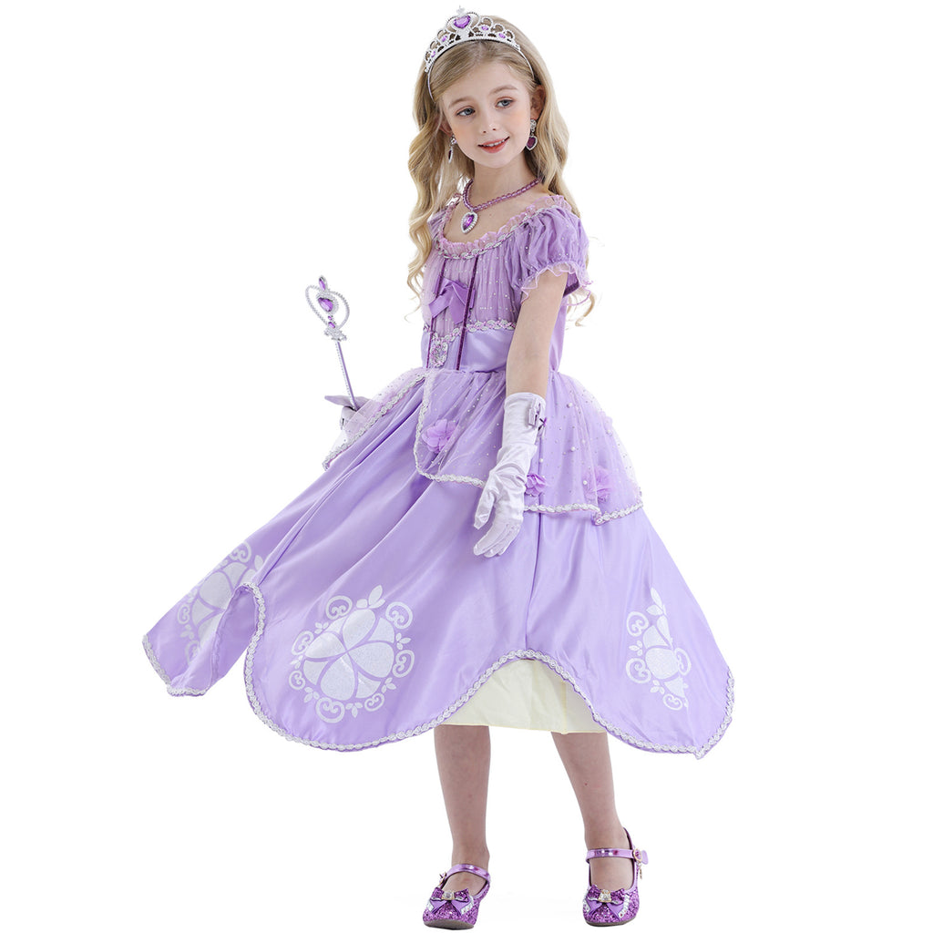 2024 Sophia Floral Tulle Dress for Girls with Accessories