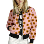 Floral Women's Spring Summer Long Sleeve Bomber Jacket