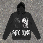Euro American Gothic Zipper Hoodie Sweatshirt | Streetwear
