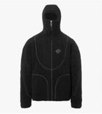 Lamb Wool Hooded Zipper Coat
