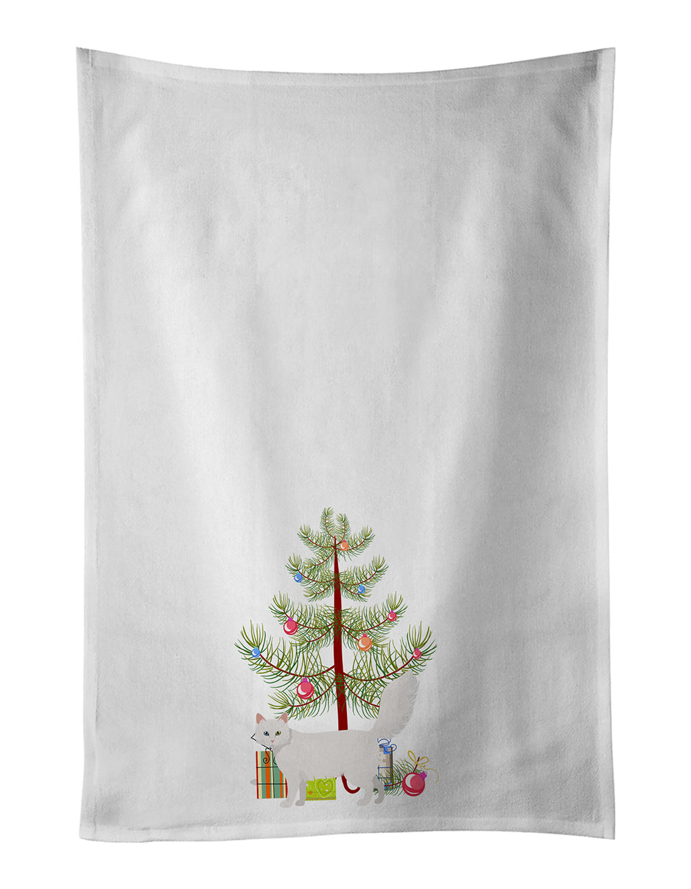 Turkish Angora Cat Christmas Kitchen Towel Set of 2