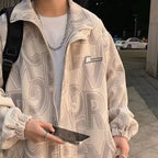 Casual Korean Men's Jacket with Trendy Print Design