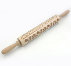Christmas Reindeer Printed Wooden Rolling Pin with Laser Engraving