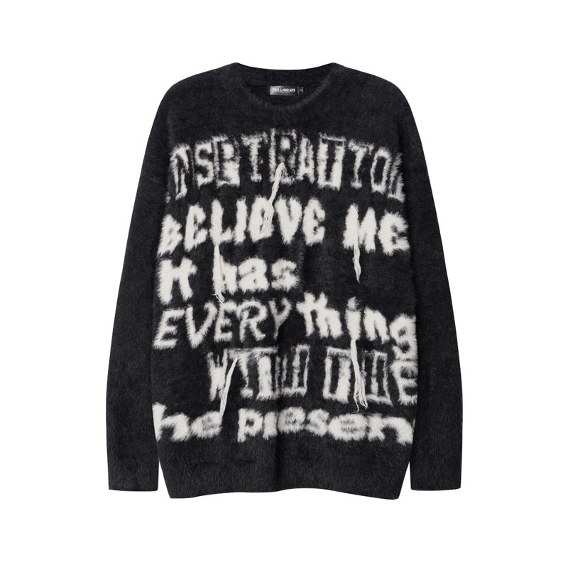Men's Retro Fashion Sweater with Contrast Color Tassels