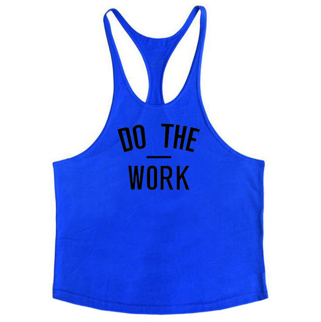 "DO THE WORK Letter Printed Muscle Fitness Tank Top"