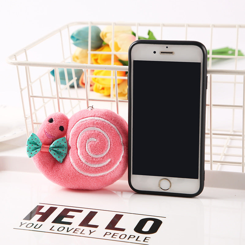 Cute Cartoon Plush Snail Keychain Accessory | Accessory