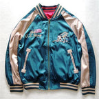Harajuku Lovers Reversible Bees Embroidery Bomber Jacket
