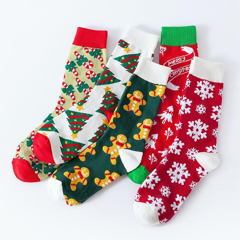 Christmas Themed Mid-Calf Socks for Men and Women