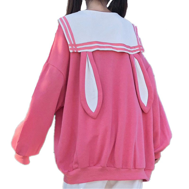 Autumn Lolita JK Women's Bowknot Rabbit Hoodie Top | Streetwear