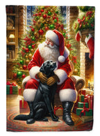 Labrador Retriever and Santa Claus Garden Flag