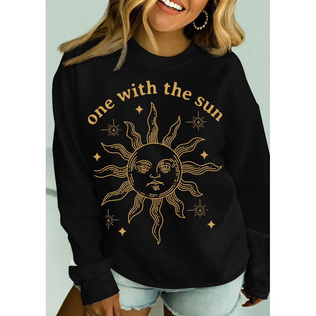 Vintage Embroidery Print Loose Sweater for Women