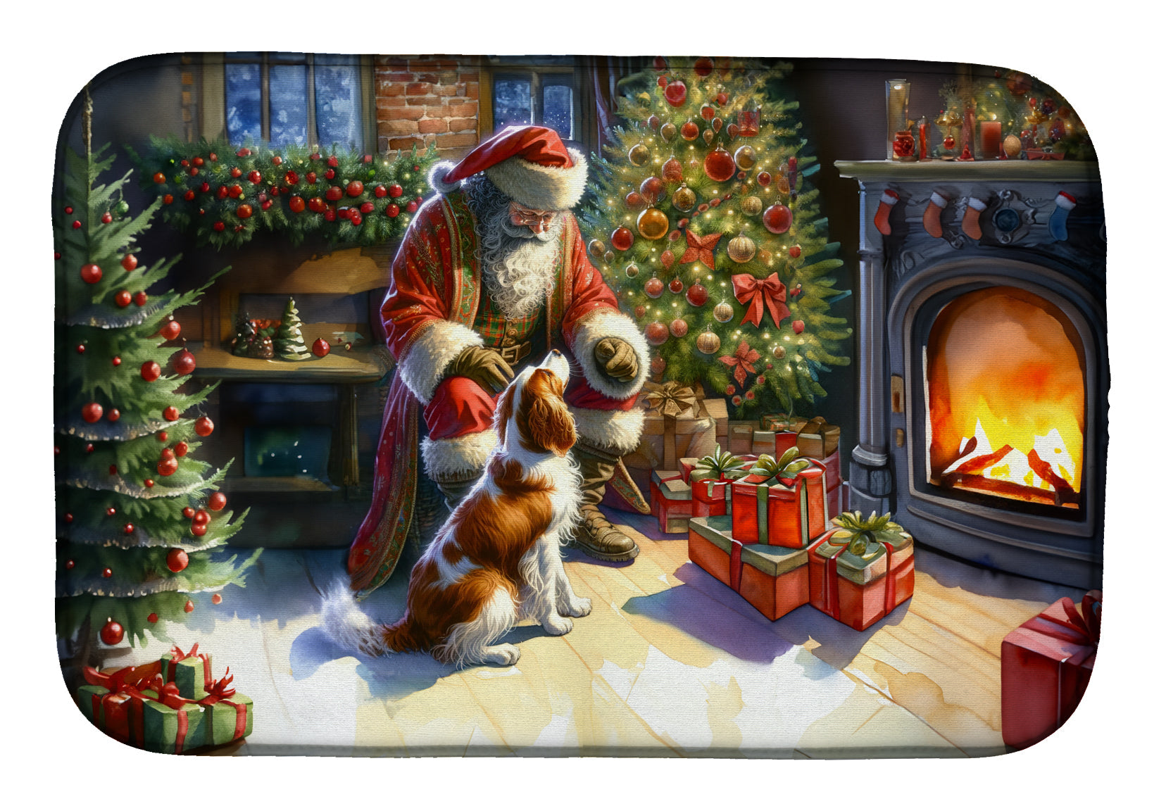 Brittany and Santa Claus Dish Drying Mat