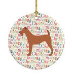 Irish Terrier Merry Christmas Ceramic Ornament