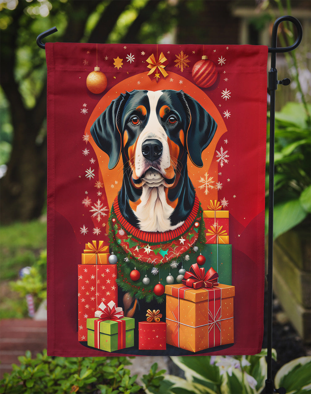 Entlebucher Mountain Dog Holiday Christmas Garden Flag