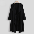 Mid-length Casual Windbreaker for Women in Solid Color