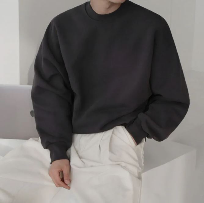 Casual Hoodless Solid Color Pullover | Streetwear