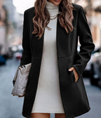 Slim Black Waterproof Long Summer Coat for Women (One Piece)