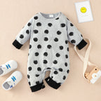 Autumn Winter Baby Footprint Letter Long Sleeve Bodysuit