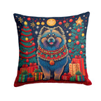 Keeshond Christmas Throw Pillow