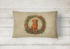 Nova Scotia Duck Tolling Retriever Christmas Flowers Throw Pillow