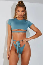 Leopard Print Sporty Tie Bikini Set