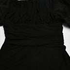 Fashionable Sheer Mesh Princess Sleeve Bodysuit for Women