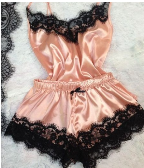 Satin Lace-Trim Camisole Top