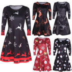 Christmas Floral Print Dress for Women