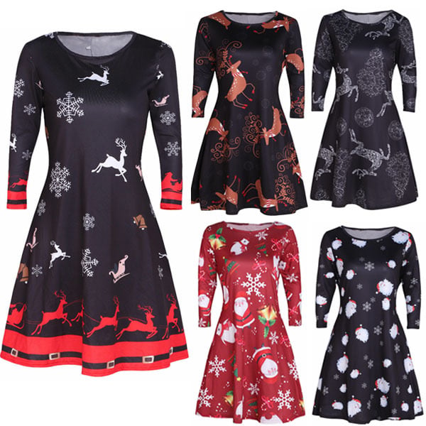 Christmas Floral Print Dress for Women