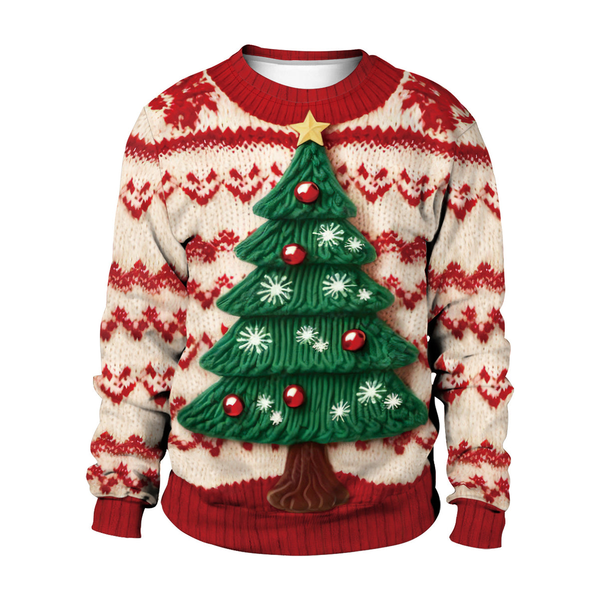Women's Christmas Snowman Pattern Round Neck Sweater