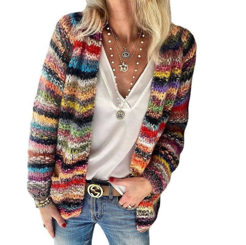 High-Quality Women's Mid-Length Hooded Mohair Sweater