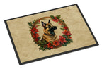 Belgian Malinois Christmas Flowers Doormat