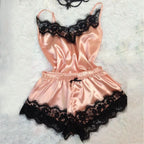 Summer Silk Satin Cami Jumpsuit with Shorts for Women