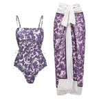 Bohemian Women's Swimsuit Set with Printed Long Pants