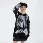 Y2K Women’s Hip Hop Harajuku Anime Girl Knitted Sweater