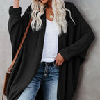 Solid Color Long Knit Cardigan with Pockets