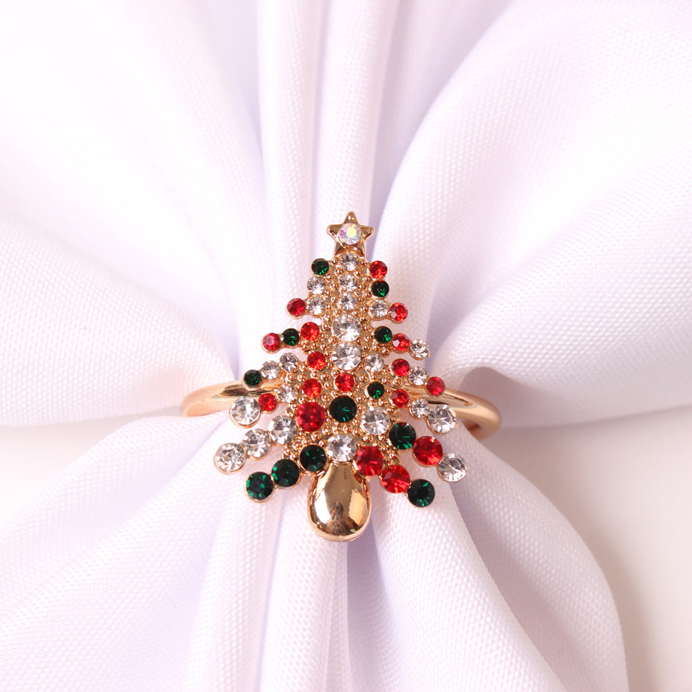 New Christmas Tree Napkin Rings with Snowflake Design