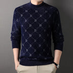Luxury Men's Velvet Scarf with Cross Letter Collar