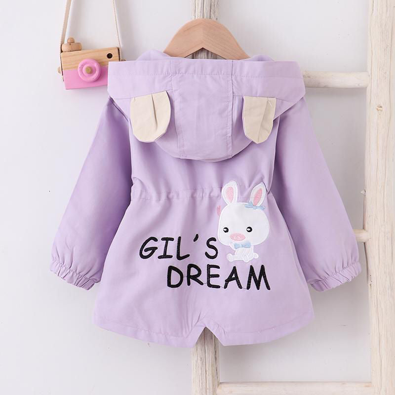 Cute Rabbit Hooded Jacket for Baby Girls (1-7 Years)