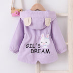 Cute Rabbit Hooded Jacket for Baby Girls (1-7 Years)